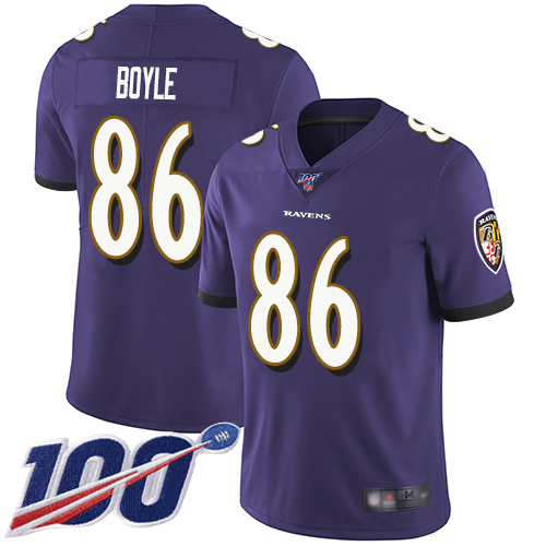 Baltimore Ravens Limited Purple Men Nick Boyle Home Jersey NFL Football #86 100th Season Vapor Untouchable